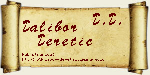 Dalibor Deretić vizit kartica